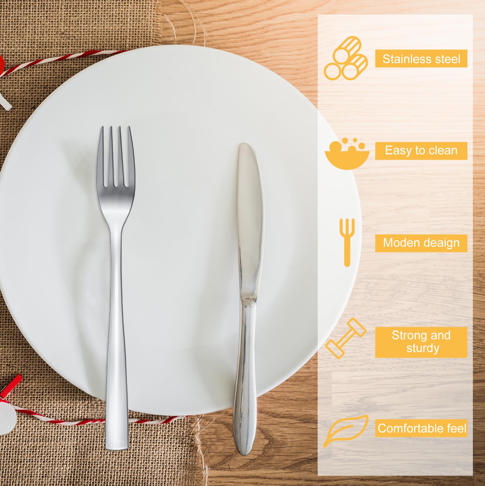 100-Piece Minatee Stainless Steel Dinner Forks Set - 6.9