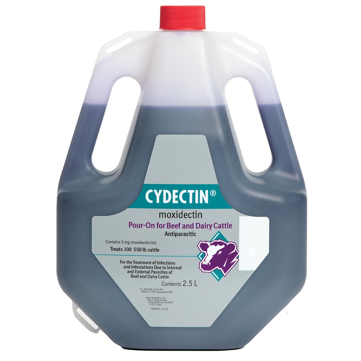 Elanco Cydectin Pour-On for Cattle - Effective Parasite Control Solution for Livestock - Use for Deworming and Treating External Parasites in Cattle