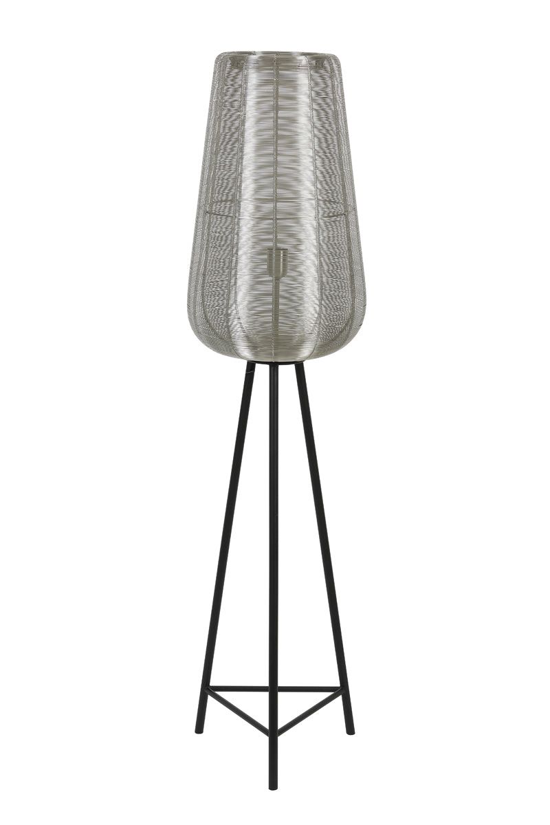 Adeta Modern Tripod Floor Lamp - Medium/Large Size in Matt Black, Nickel & Gold Finishes - Perfect for Living Room, Bedroom, or Office Lighting