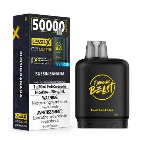 Flavour Beast Level X G2 Ultra Pods - 50,000 Puffs, 20mL E-Liquid, All Flavors | Long-Lasting Vape Pods for All-Day Use | Perfect for Travel, Work & Social Events