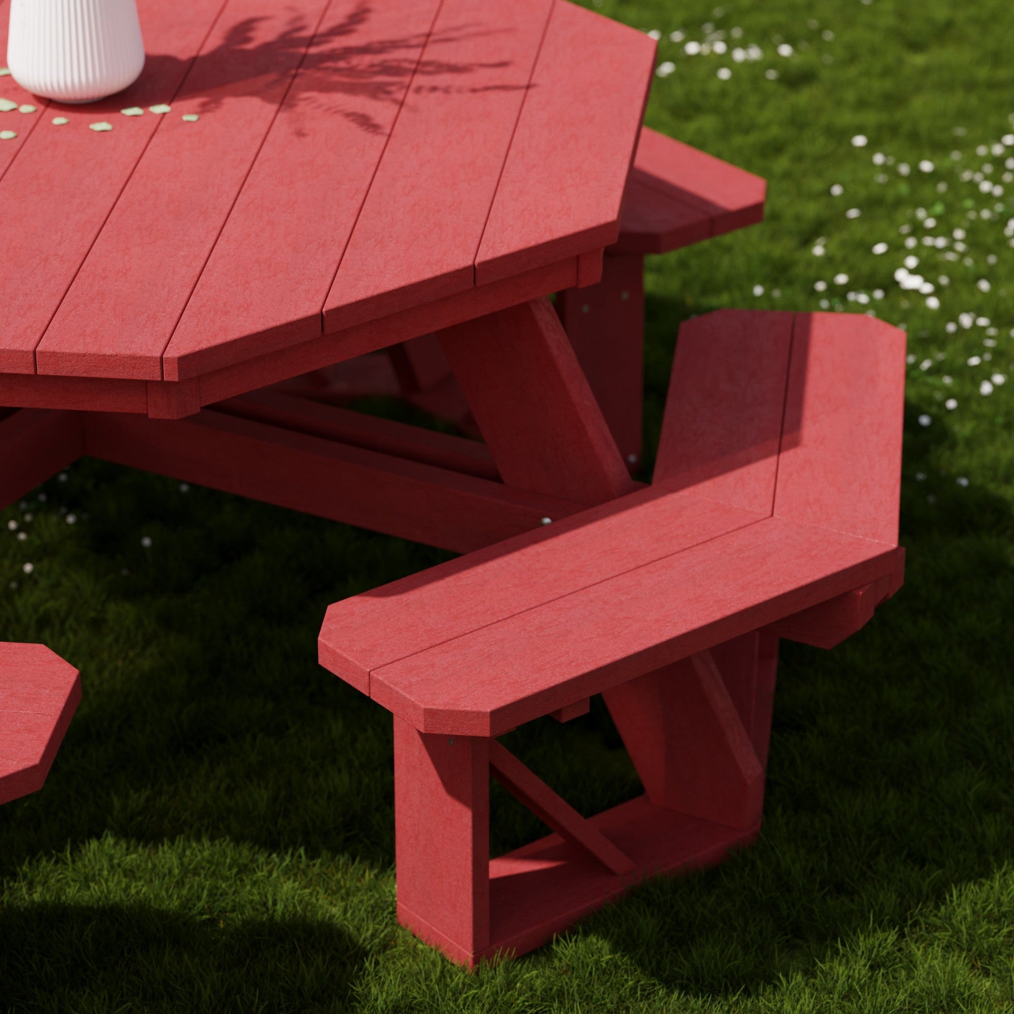 Heritage Octagon Picnic Table - 8-Person Outdoor Dining Set for Backyard, Patio, Garden, Park & Camping - Durable All-Weather Wooden Picnic Bench