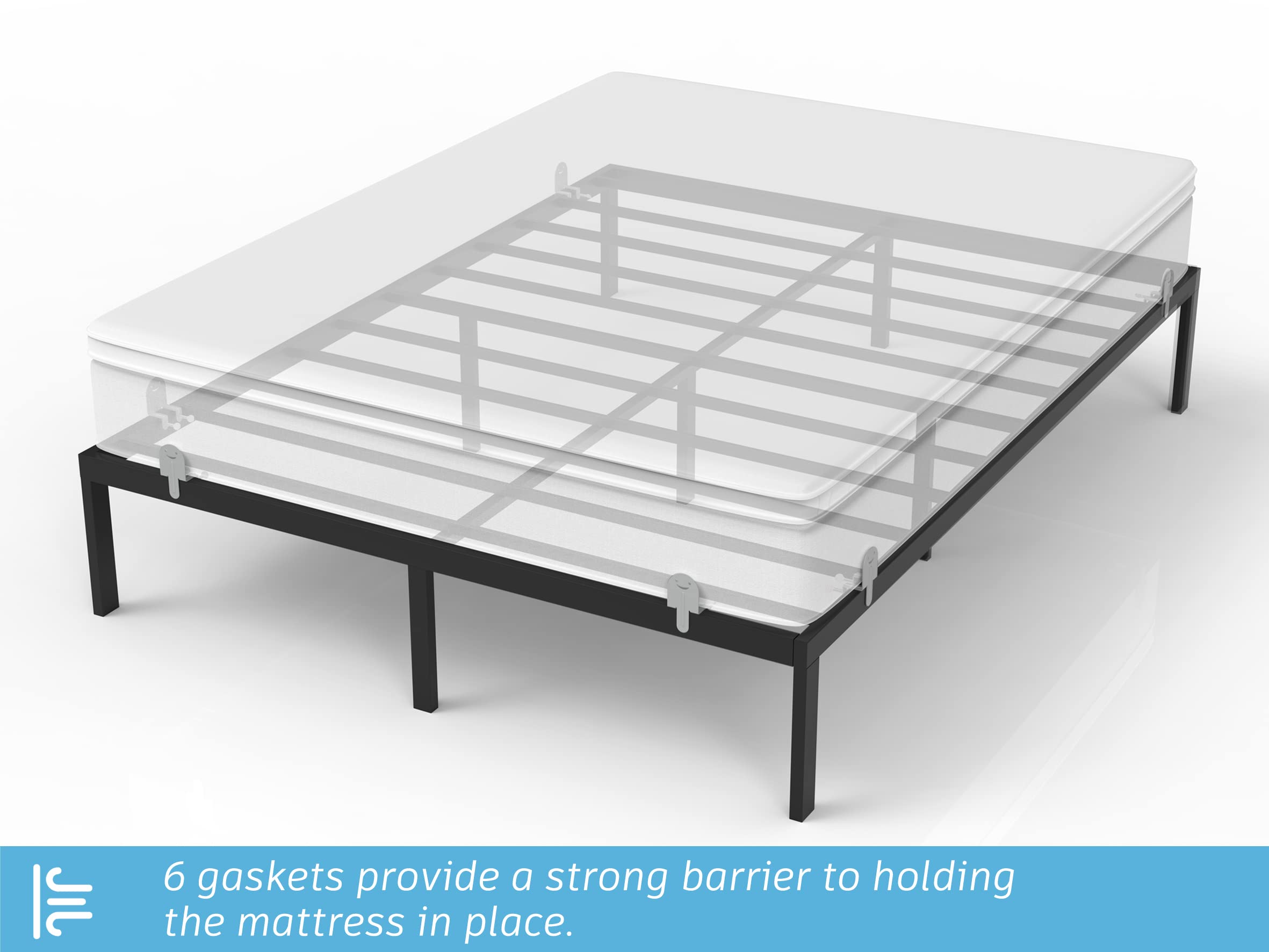 Non-Slip Mattress Grippers for Bed Frame - 6 Pack Adjustable Anti-Slide Pads, Universal Mattress Holder for Most Bed Sizes, Easy Installation (Shiny Silver) - Perfect for King/Queen/Twin Beds to Prevent Mattress Shifting