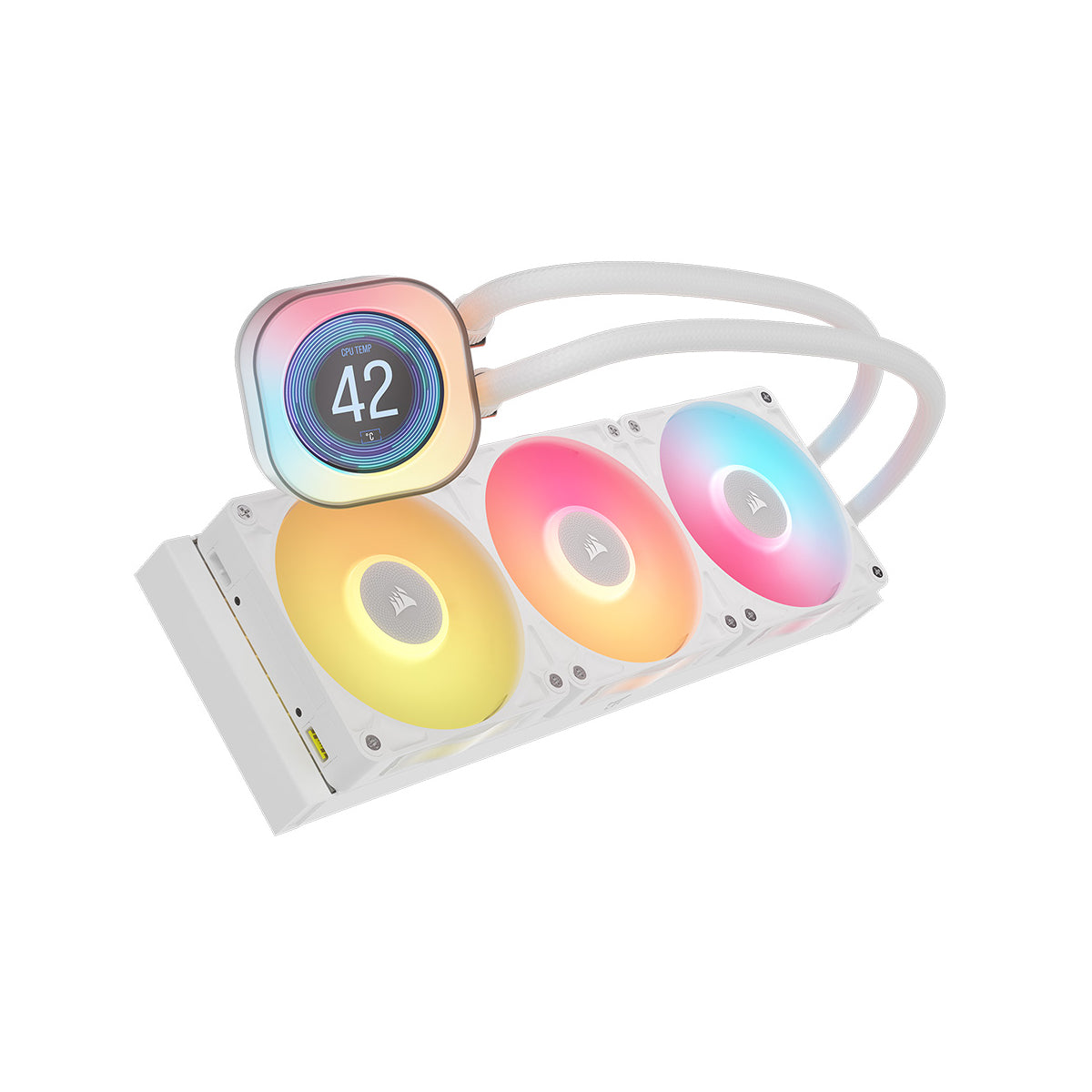 Corsair iCUE Link Titan 360 RX LCD White AIO Liquid CPU Cooler - 360mm RGB Water Cooling System with LCD Display - Perfect for Gaming PCs and High-Performance Workstations