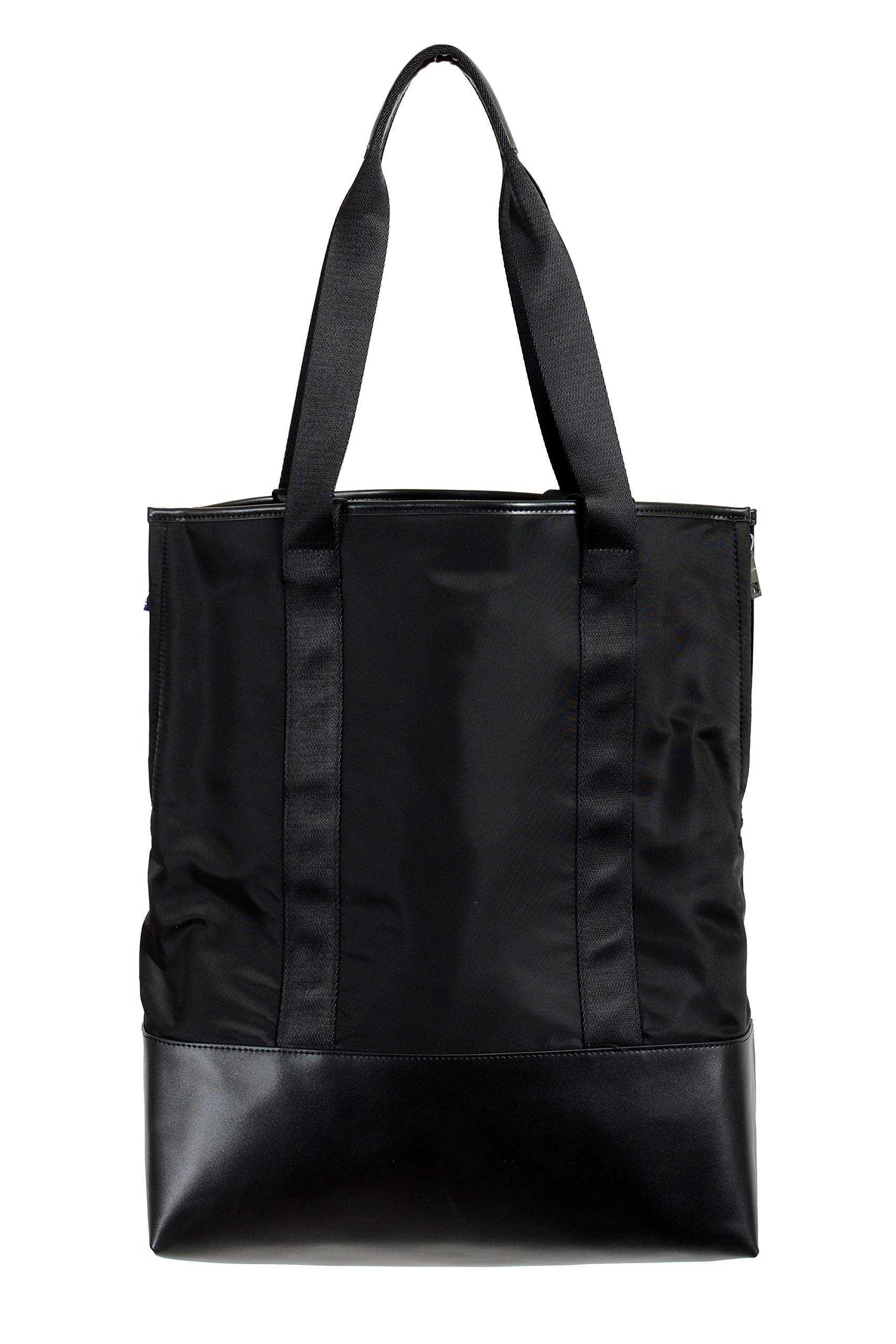 Roberto Cavalli Unisex Black Leather Trimmed Shoulder Handbag Tote Bag - Stylish & Durable for Work, Travel & Everyday Use