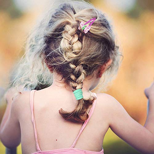 FAMEZA No Tangle Hair Ties for Women - 100 Pack Soft Cotton Ponytail Holders & Hair Bands for Everyday Use, Workout, Yoga and Sports