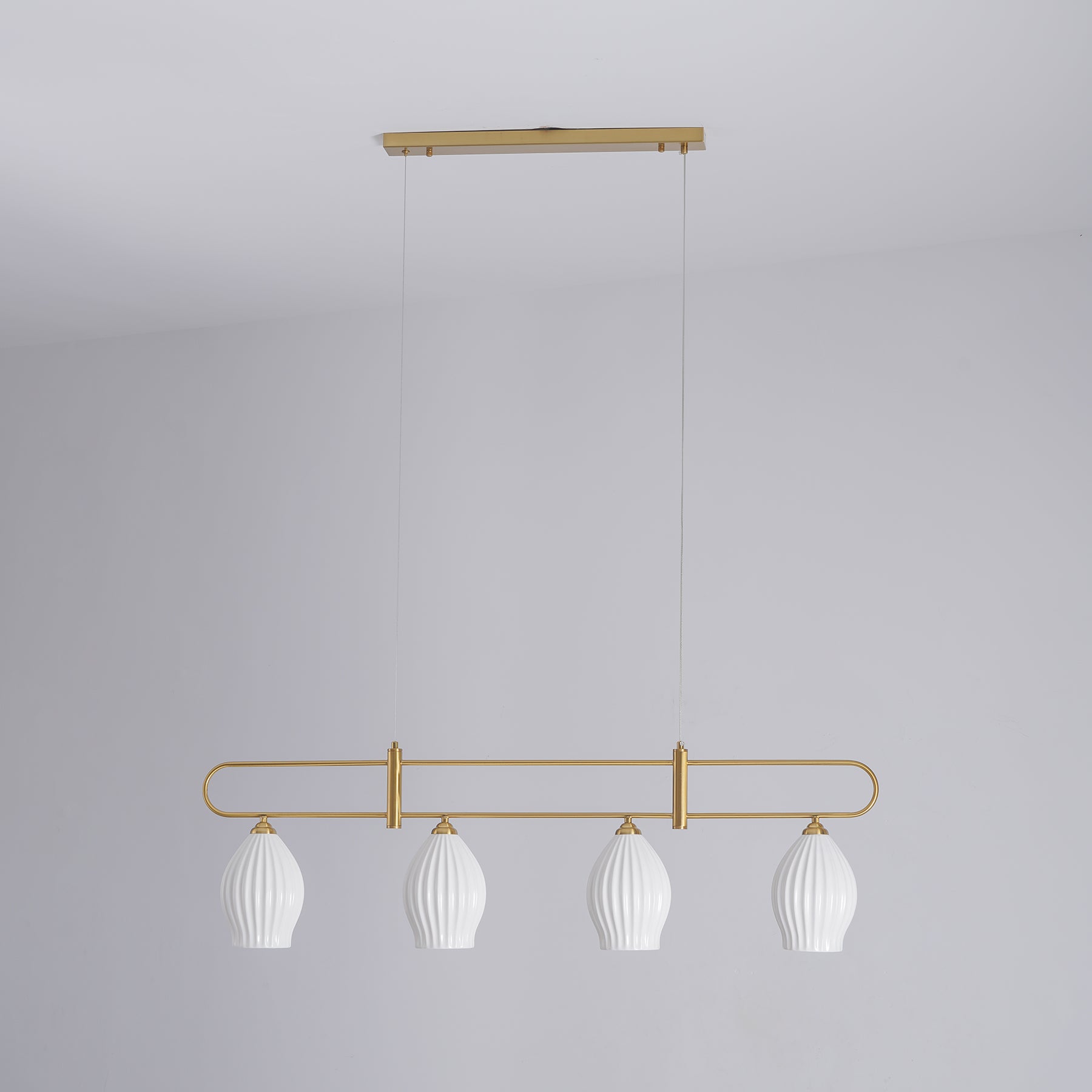 Modern Fin Pendant Light - Adjustable Hanging Ceiling Lamp for Kitchen Island, Dining Room & Bedroom | Industrial Style Lighting Fixture with Vintage Edison Bulbs