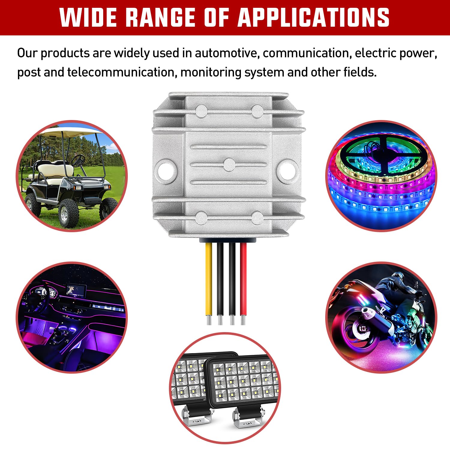 24V to 12V 10A 120W DC-DC Step Down Voltage Converter - Power Supply for Car, Truck, RV, Boat & Solar Systems