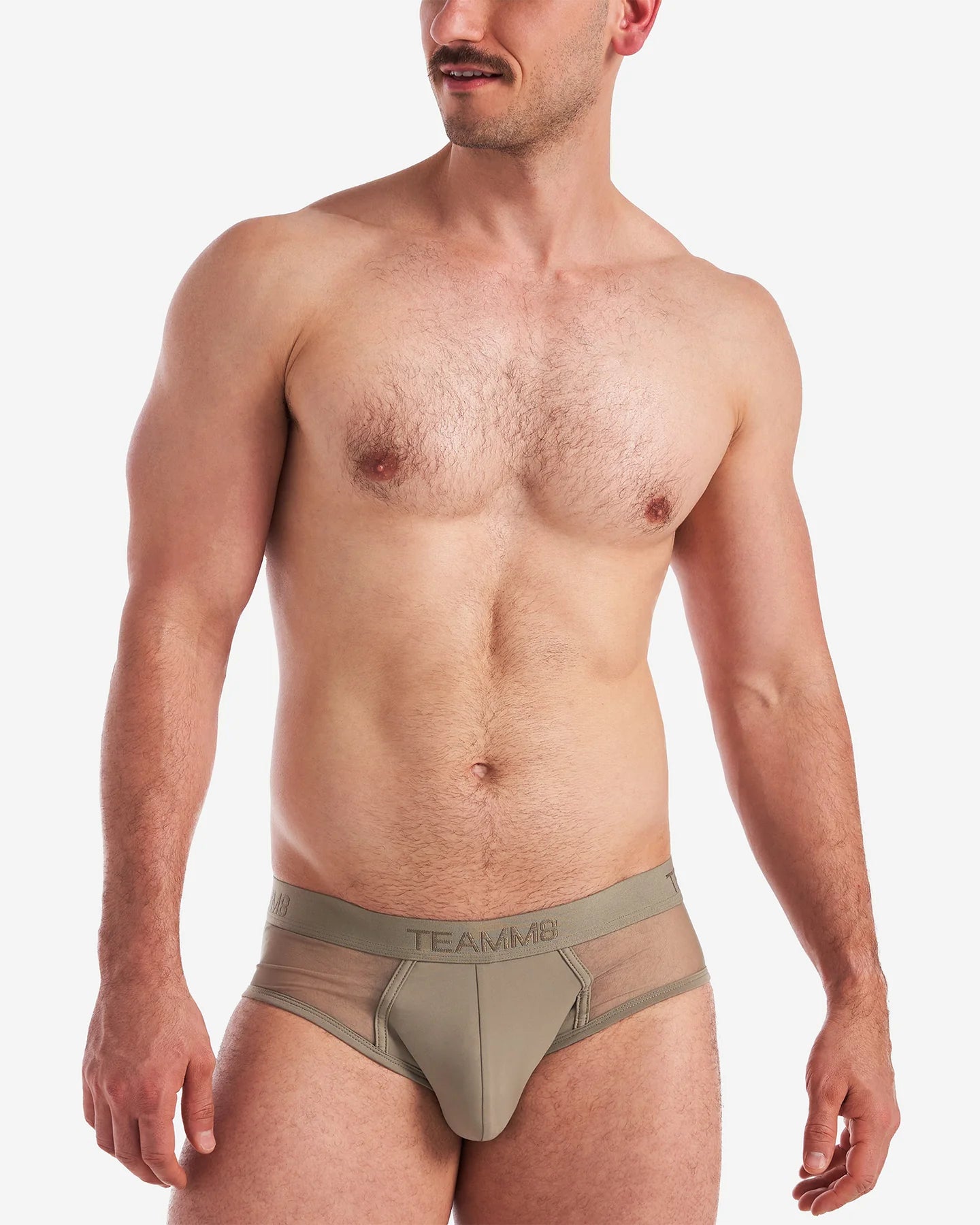 Teamm8 Score Sheer Brief - Mesh Underwear for Men in Army Green | Comfortable & Breathable for Sports, Gym & Everyday Wear