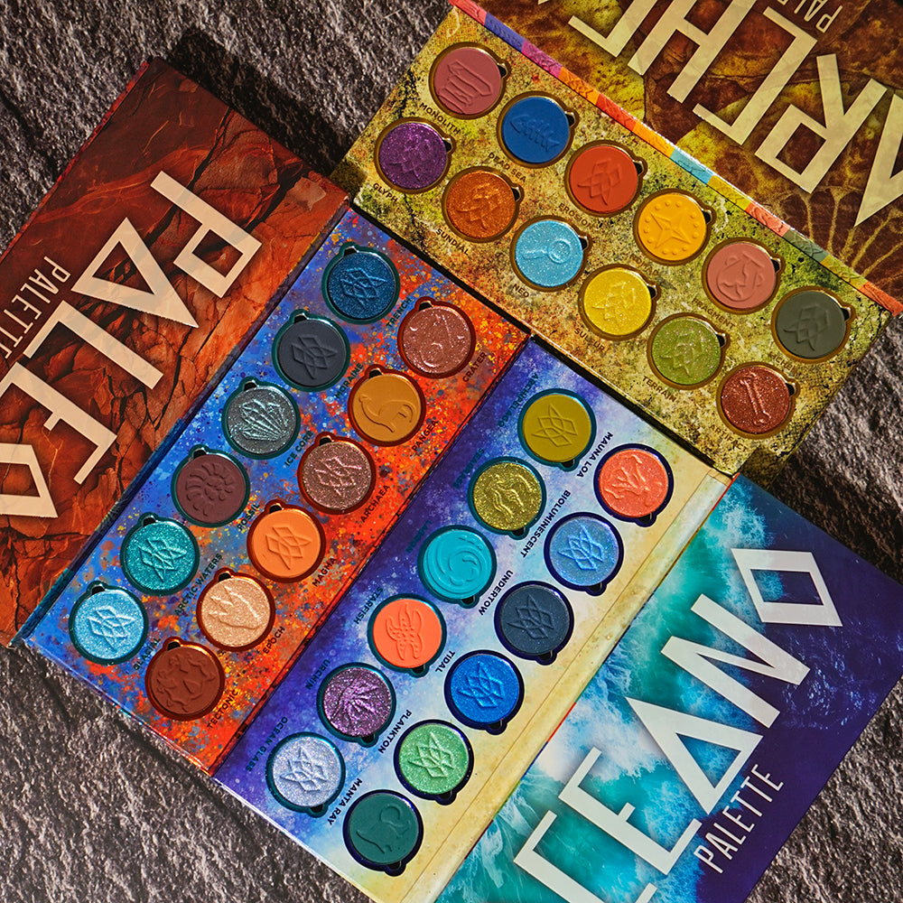 Paleo, Archeo, Oceano Eyeshadow Palette Bundle - Natural Earth Tone Makeup for Everyday Wear & Special Occasions