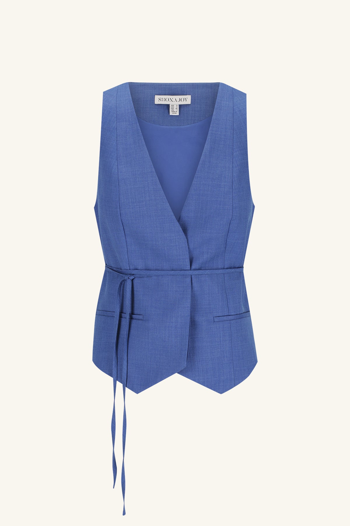 ASHER BELTED VEST for Women - Slimming Waistcoat in Ocean Blue | Stylish Layering Piece for Office, Date Night & Fall Fashion