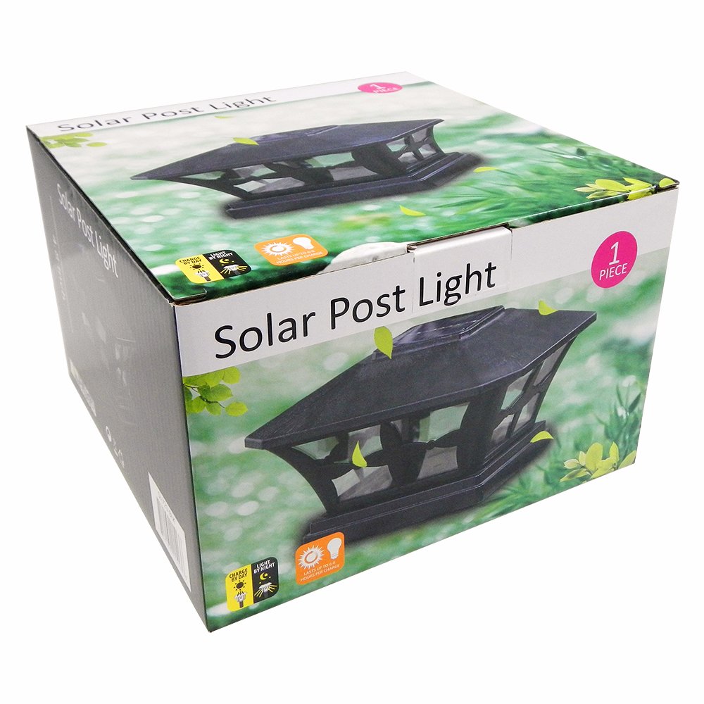 iGlow 12 Pack Black Solar LED Fence Lights - 6x6 Inch Waterproof Outdoor Garden Lighting for Deck, Pathway, Yard & Landscape - Energy Efficient SMD LED Post Cap Lights (PVC Vinyl Wood Design)
