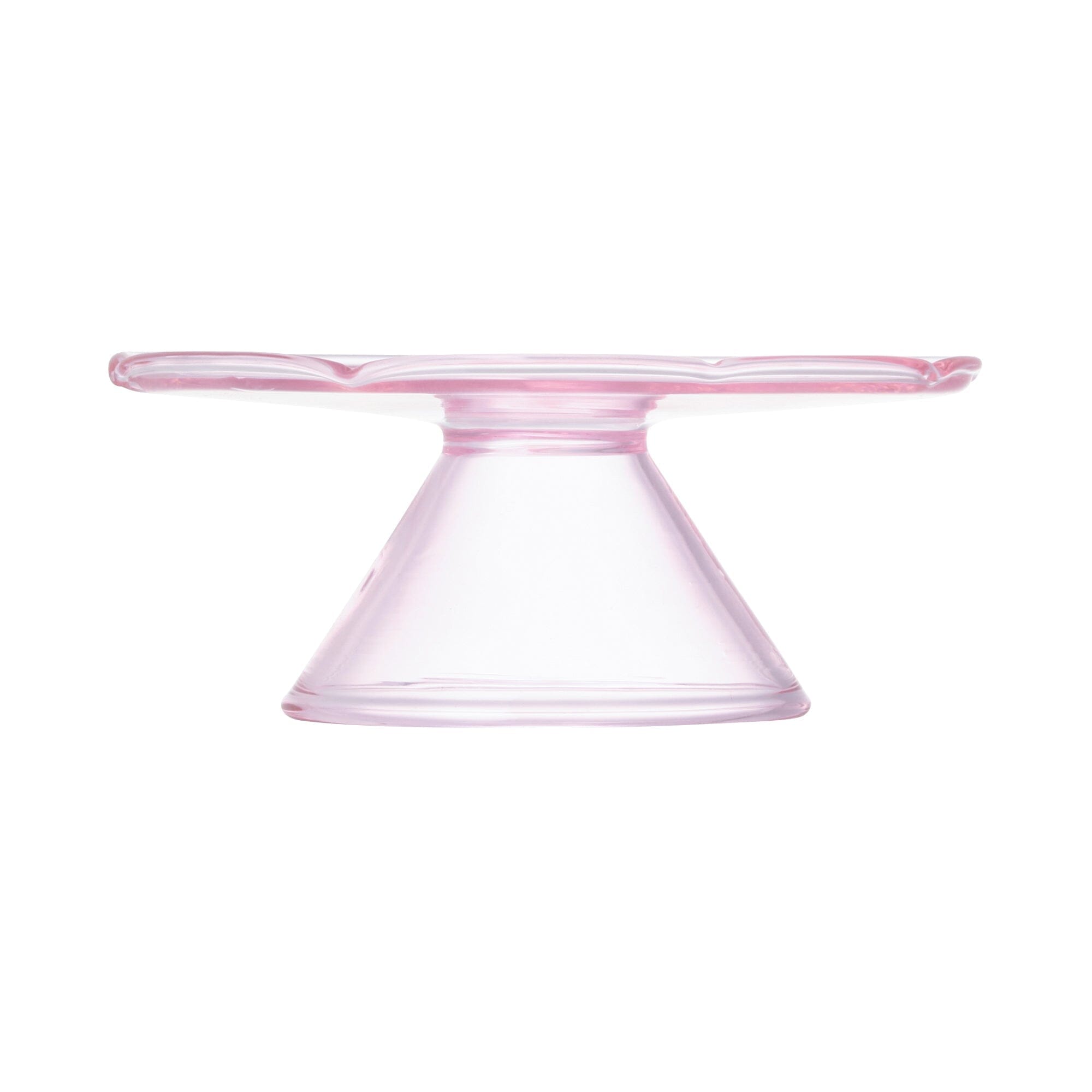 Pink Glass Cake Stand for Wedding, Birthday, and Party Dessert Display - Elegant Floral Design for Cakes, Cupcakes, and Treats
