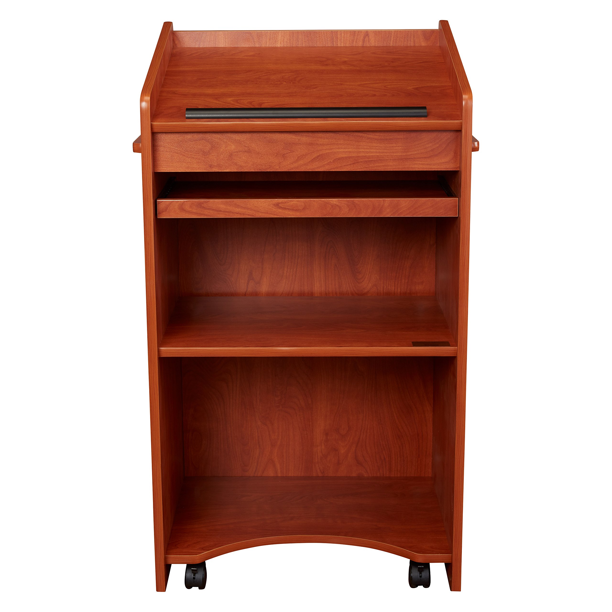 Premium Oklahoma Sound Aristocrat Floor Lectern - Solid Wild Cherry Wood - Perfect for Church Pulpits, Wedding Ceremonies & Public Speaking Events