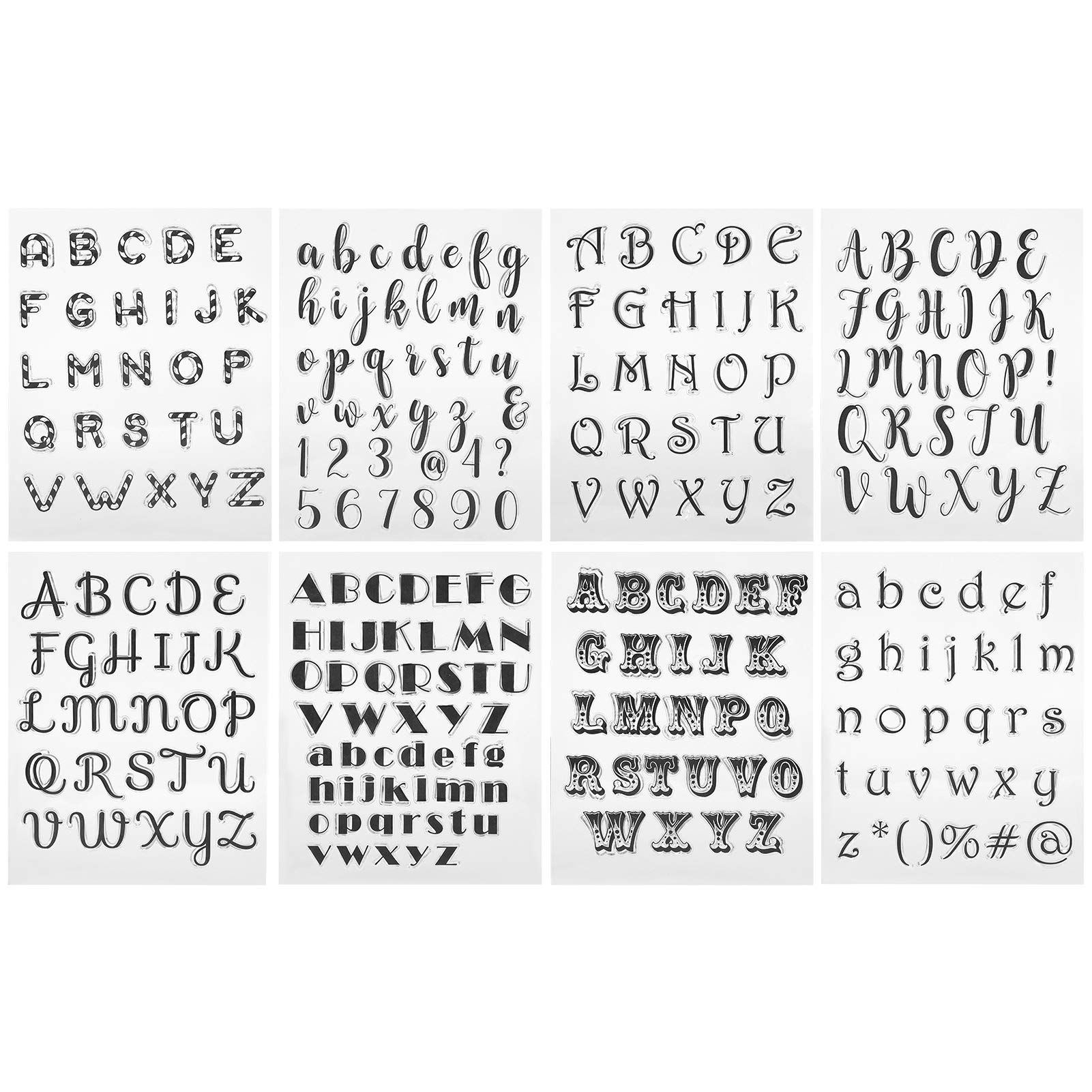 8Pcs Clear Stamps for DIY Scrapbooking, Card Making & Photo Albums - Transparent Letter Stamps for Handmade Decorations & Artistic Projects | Perfect for Journals, Invitations & Crafting
