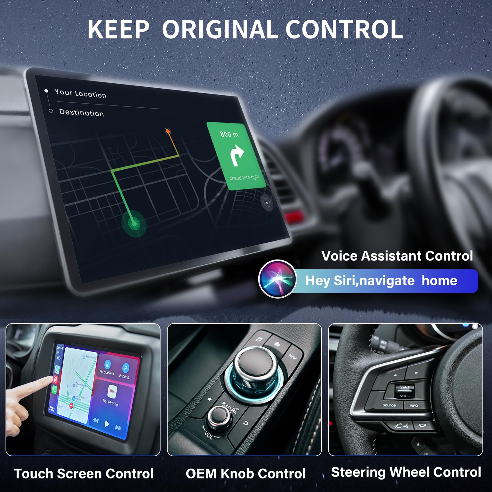 Sailner Wireless CarPlay Adapter for iPhone - Seamless Bluetooth Connection, Plug & Play Auto Upgrade - Perfect for Commuting, Road Trips & Hands-Free Driving