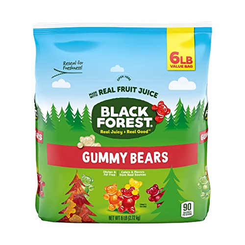 Premium Black Forest Gummy Bears Candy - 6 Pound Bulk Bag (1.36kg) | All-Natural Fruit Flavors | Perfect for Parties, Movie Nights & Office Snacks