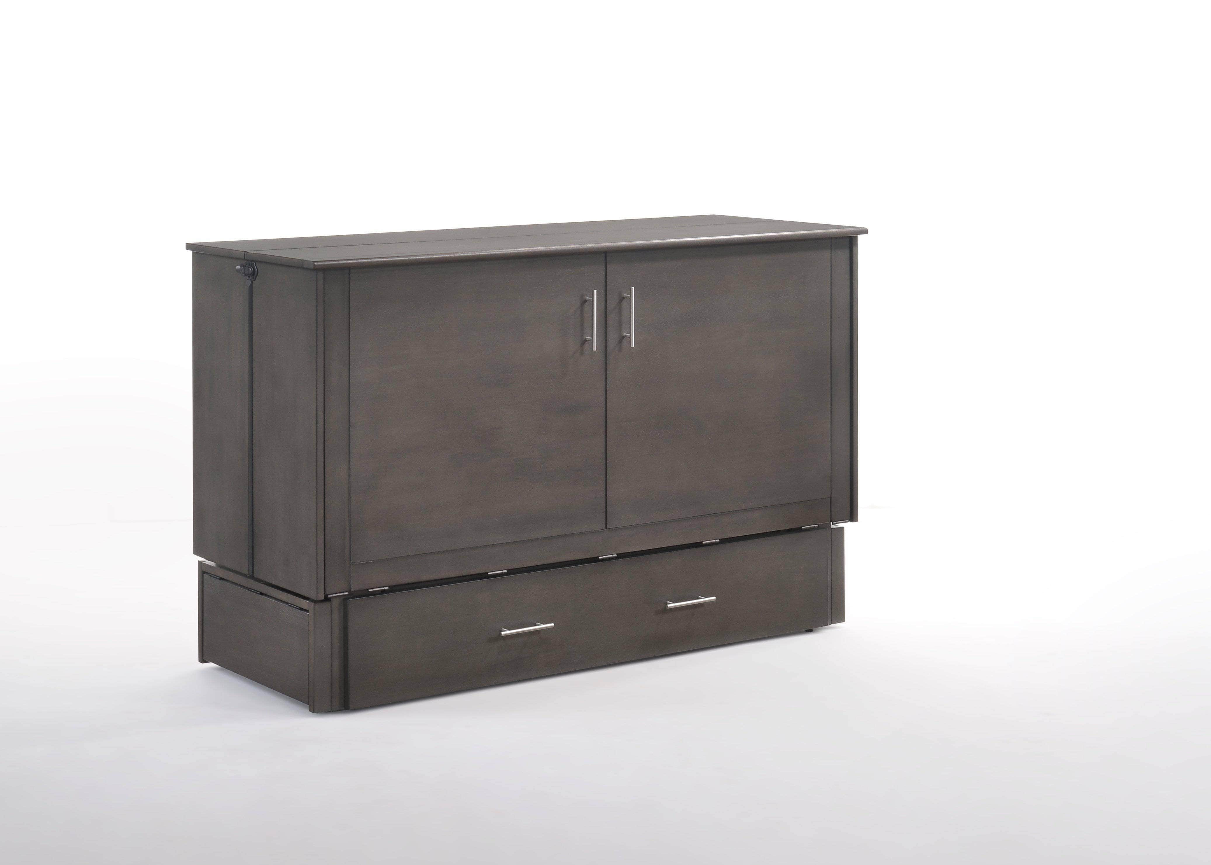 Sagebrush Murphy Bed Cabinet with Queen Gel Memory Foam Mattress - 2 Color Options | Space-Saving Wall Bed for Small Apartments, Guest Rooms & Home Offices