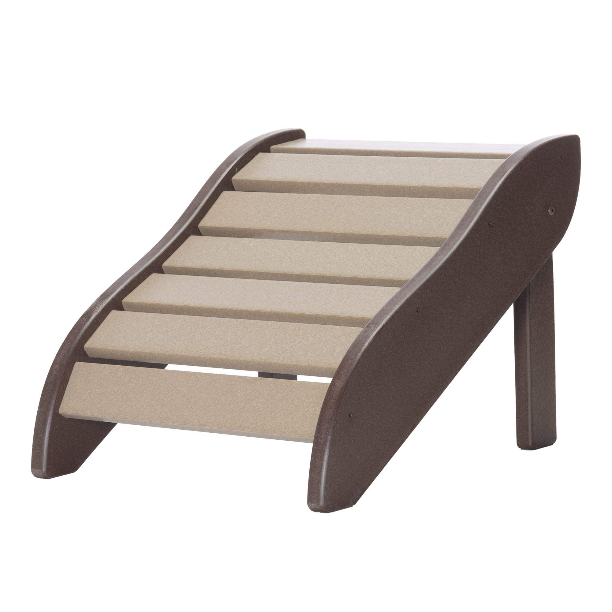 Handcrafted Pawley's Island Chocolate & Weatherwood Adirondack Footrest - Durable Durawood Construction with Stainless Steel Hardware - Perfect for Outdoor Patio, Garden, and Deck Relaxation