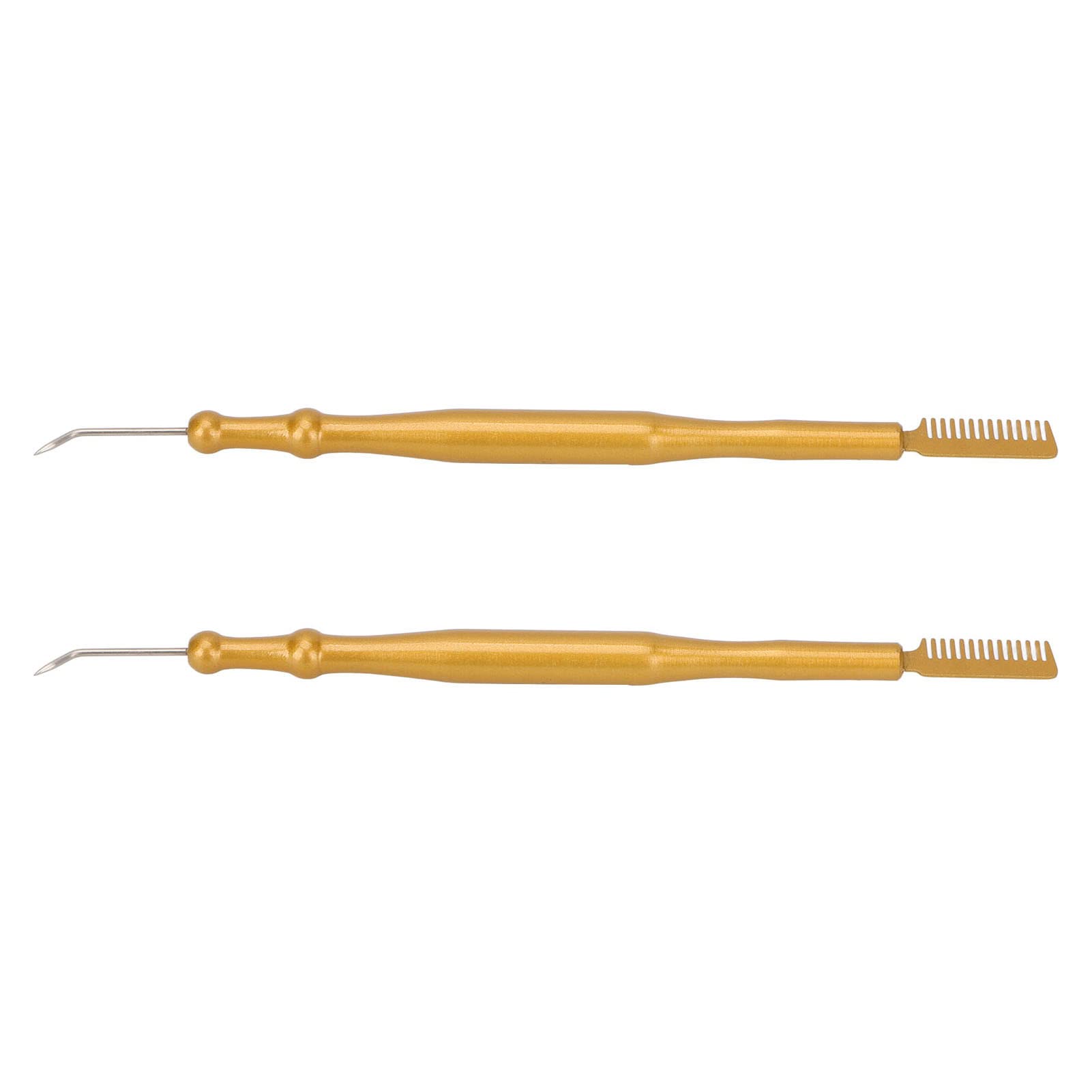 Professional Stainless Steel Eyelash Lift & Perm Kit - Reusable 2-Piece Beauty Salon Tools (Gold) for Perfect Lash Curling & Styling - Ideal for Home Use & Professional Salons