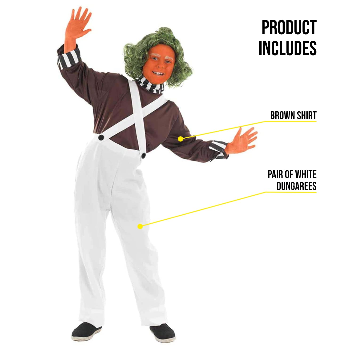 Fun Shack Kids Chocolate Factory Worker Costume for Boys - Willy Wonka Book Character Halloween Dress Up Outfit | Perfect for Halloween Parties, Book-Themed Events & Role Play