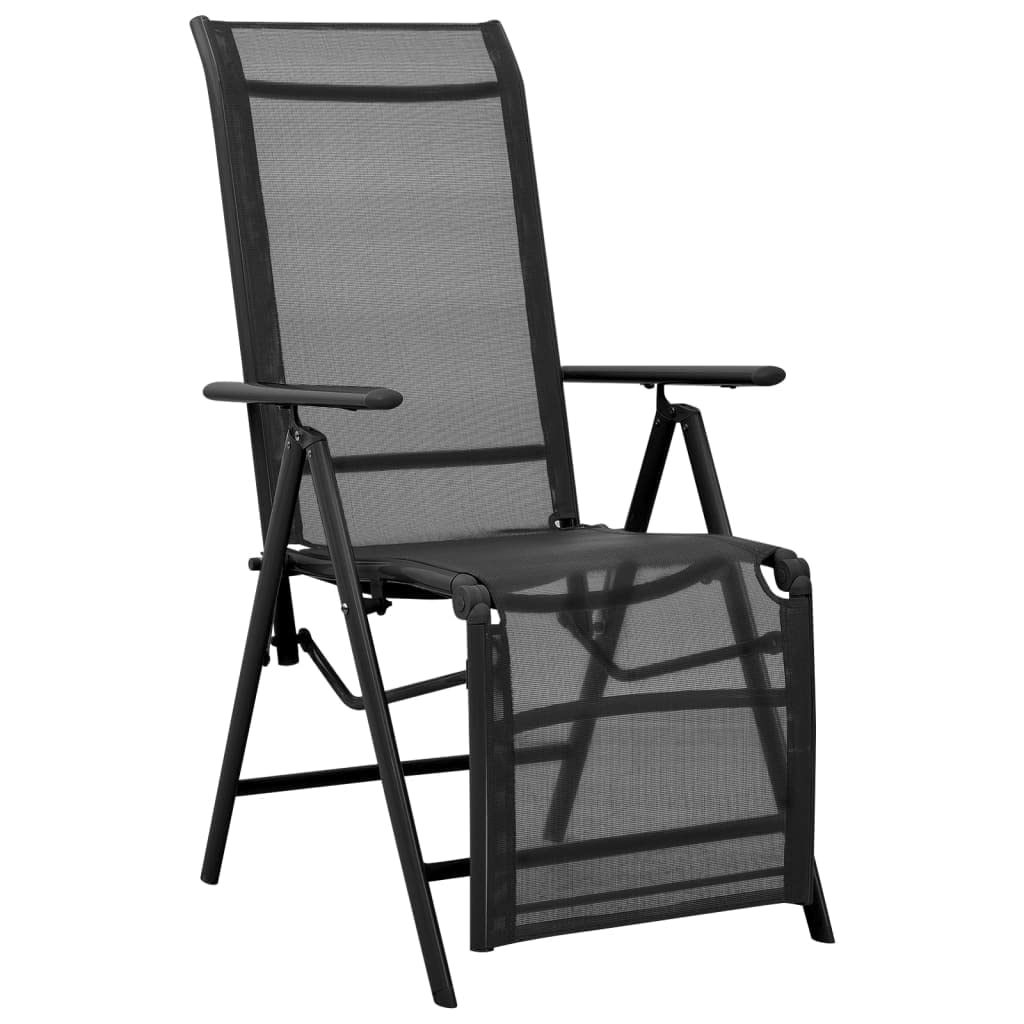 Reclining Lounge Chair - Single Theater Seating Sofa with Padded Seat, Aluminum Frame & Textilene Fabric in Black - Perfect for Home Theater, Reading Nook, and Outdoor Deck Relaxation
