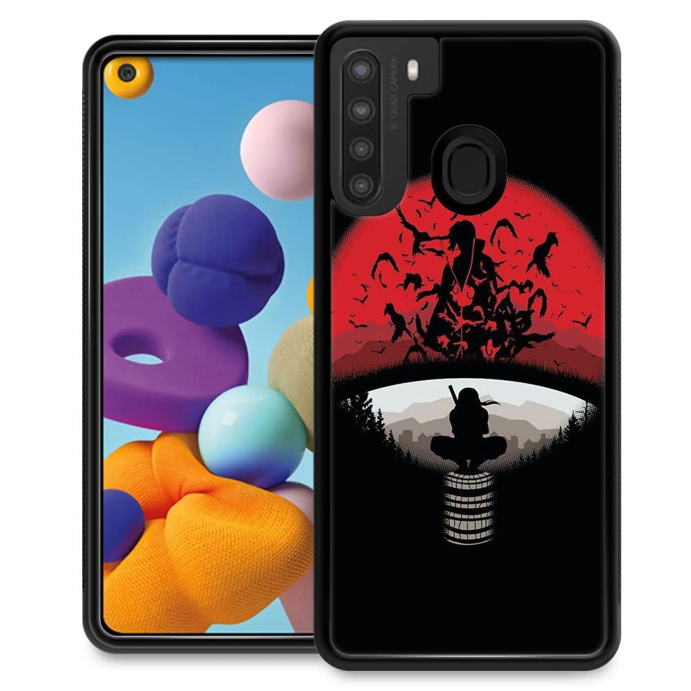Samsung Galaxy A21 Case with Tempered Glass Back & Soft Silicone TPU - Shockproof Protective Cover for 6.5-inch Galaxy A21 - Cute Cartoon Design - Perfect for Daily Use, Travel & Outdoor Activities