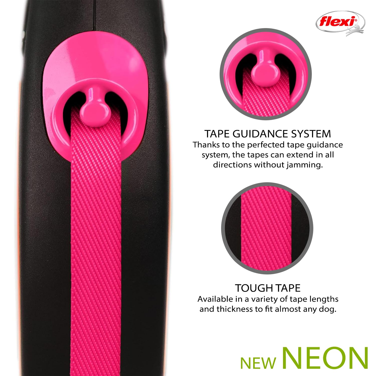 Flexi Neon Pink Glow in the Dark Tape - 5m/16.4ft Adhesive Reflective Stripe for DIY Crafts, Party Decor, Bike Safety, Night Visibility & Home Organization
