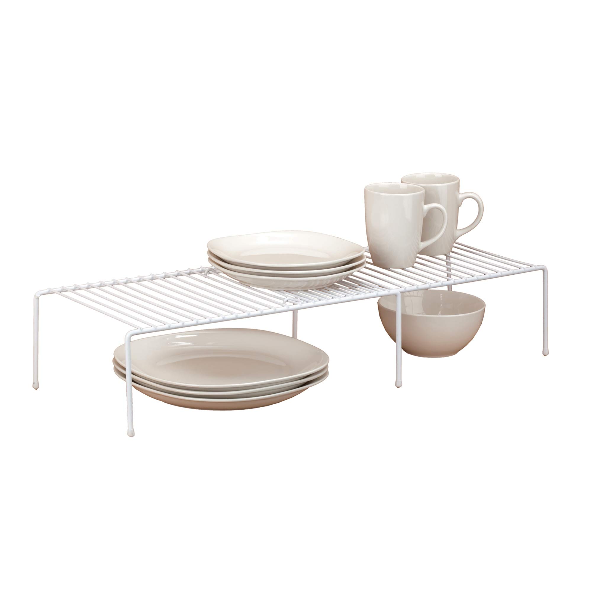 Expandable Kitchen Helper Shelf - White Space Saver Organizer for Cabinets, Countertops & Pantry Storage | Perfect for Small Kitchens & Clutter-Free Organization