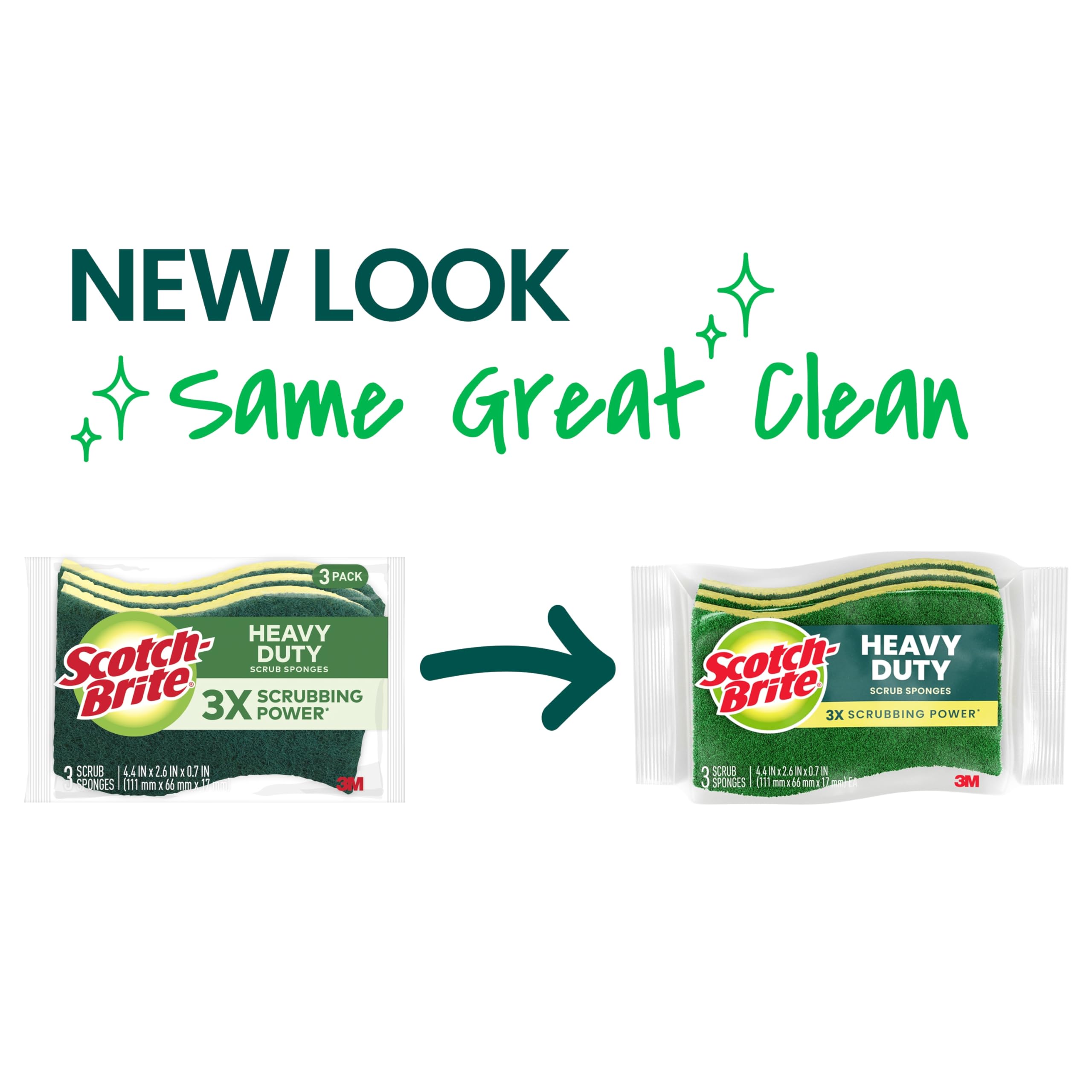 Scotch-Brite Heavy Duty Scrub Sponges - 6 Pack | Durable Kitchen & Household Cleaning Sponges | Safe for Non-Coated Cookware | Perfect for Pots, Pans, Dishes & Tough Stains
