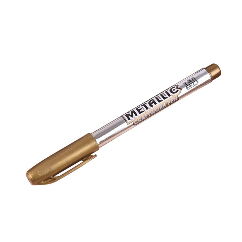 Metallic Pens for Scrapbooking, Card Making & Crafts - Gold Signature Markers for Wedding Guest Books, Photo Albums, Paper Tags - Works on Plastic, Glass, Wood & Pottery - Perfect for DIY Projects, Party Decorations & Gift Personalization