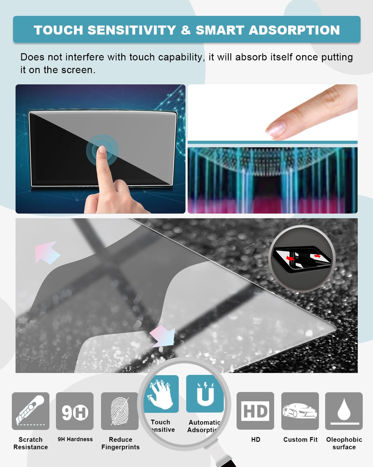2PCS Tempered Glass Screen Protector for 2024-2025 Ford Mustang - 13.2