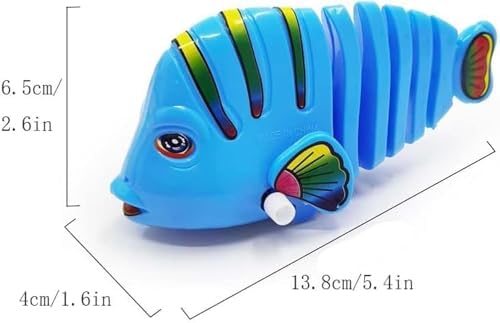 6 PCS Wind-Up Swinging Cartoon Fish Toys - 360° Rotating Plastic Wiggle Fish, Fun Creative Kids Toys for Parent-Child Interactive Play | Perfect Birthday Party Favors & Gifts for Toddlers (Ideal for Pool Parties, Bath Time Fun & Early Learning Activities)