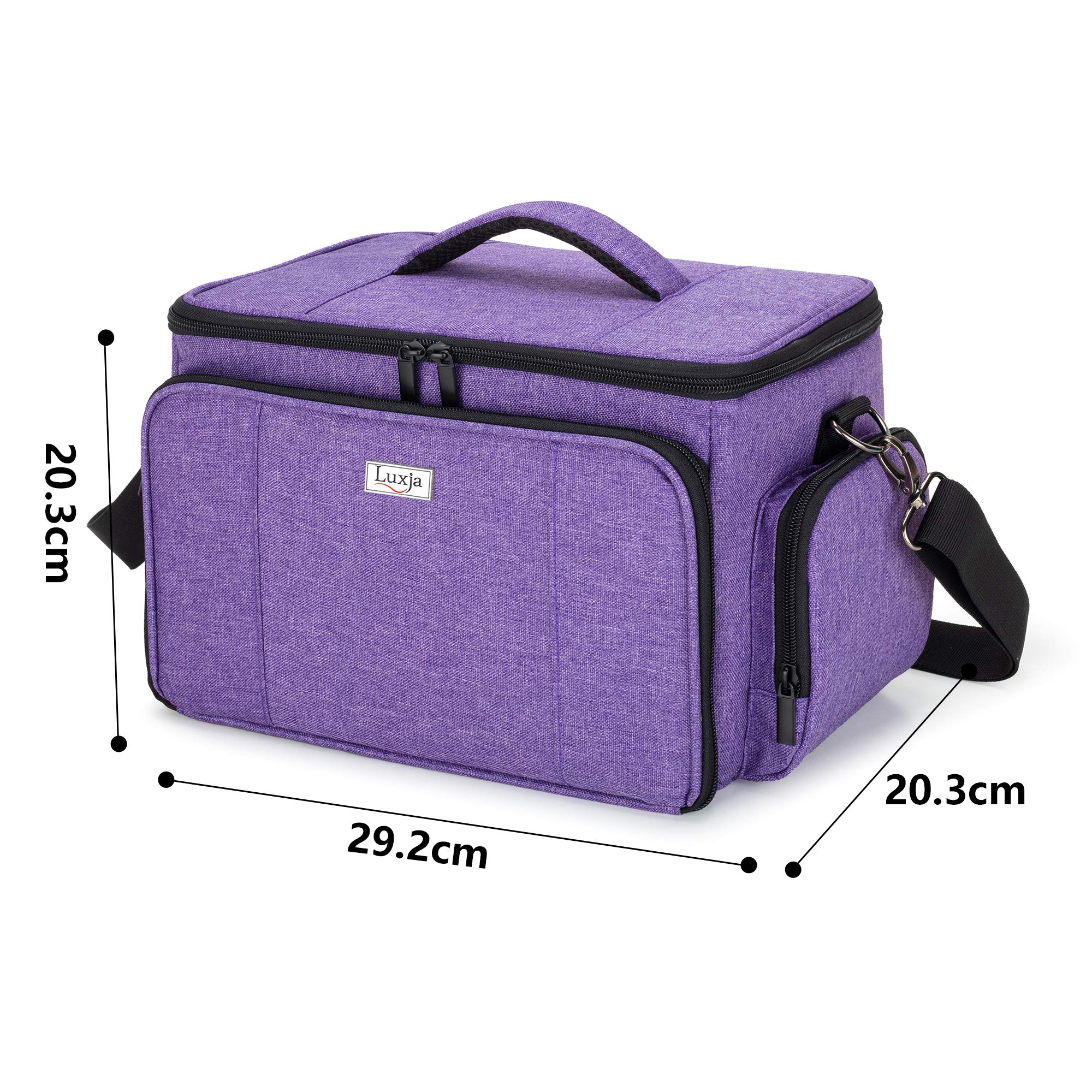 LUXJA Large Capacity Sewing Accessories Organizer Bag with Adjustable Shoulder Strap - Patent Design Purple Sewing Supplies Storage for Quilting, Embroidery & Craft Projects at Home or Travel