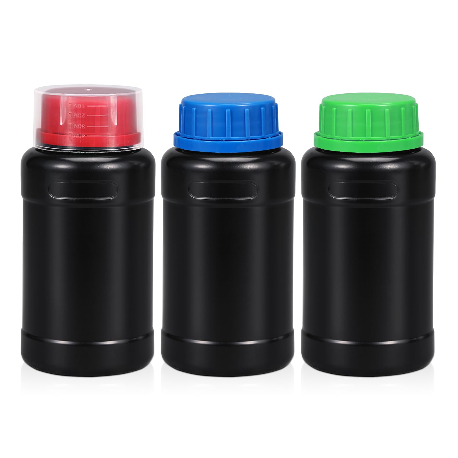 8.5oz/250ml HDPE Darkroom Chemical Storage Bottles | Photographic Plastic Containers with Lids | Empty Liquid Bottles for Film Developing, Photo Processing, Lab Use | Lightproof Chemical Storage Solution for Darkrooms & Laboratories (3 Pack)