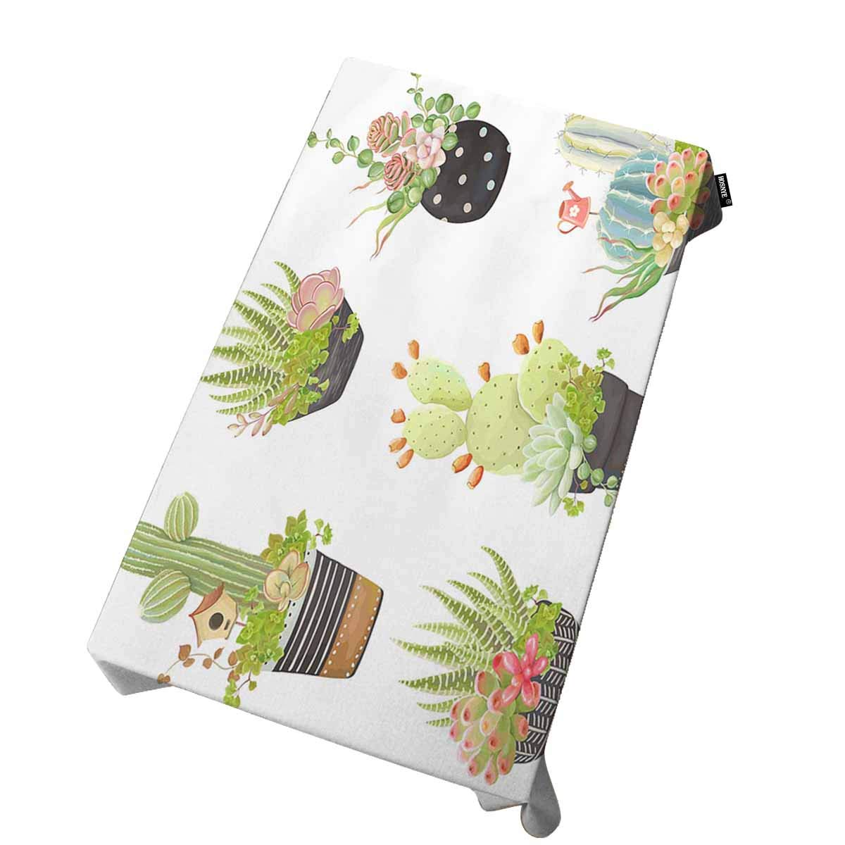 HOSNYE 60 x 90 Inch Rectangle Tablecloth - Waterproof & Wrinkle-Resistant for Indoor/Outdoor Dining, Buffet, Garden Parties, and Kitchen Decor - Perfect for Cactus & Succulent Displays, Sightseeing Events, and Tabletop Decoration