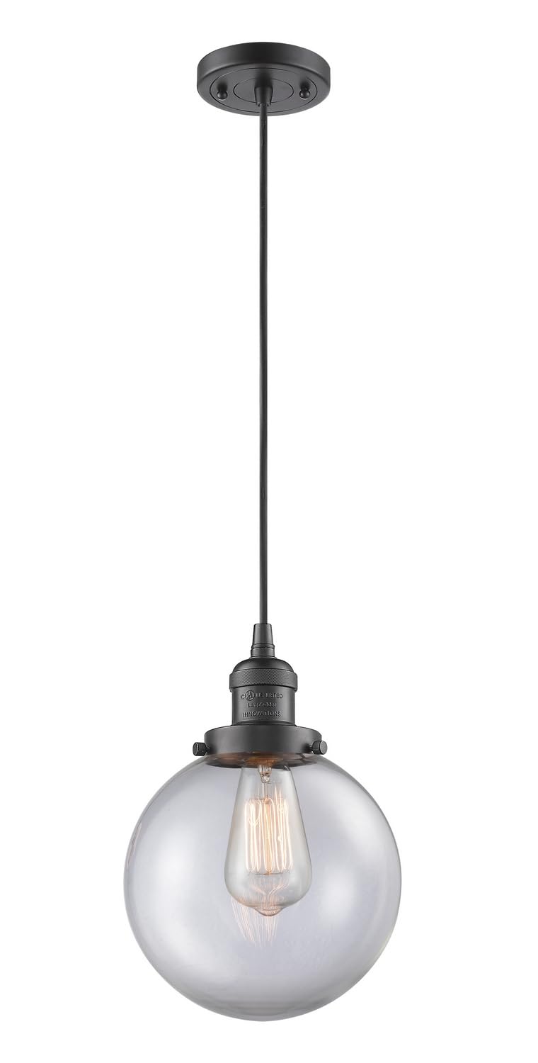 Innovations 201C-OB-G202-8-LED Mini Pendant Light Fixture - Oil Rubbed Bronze Finish - Modern LED Lighting for Kitchen Island, Dining Room & Bar Counter