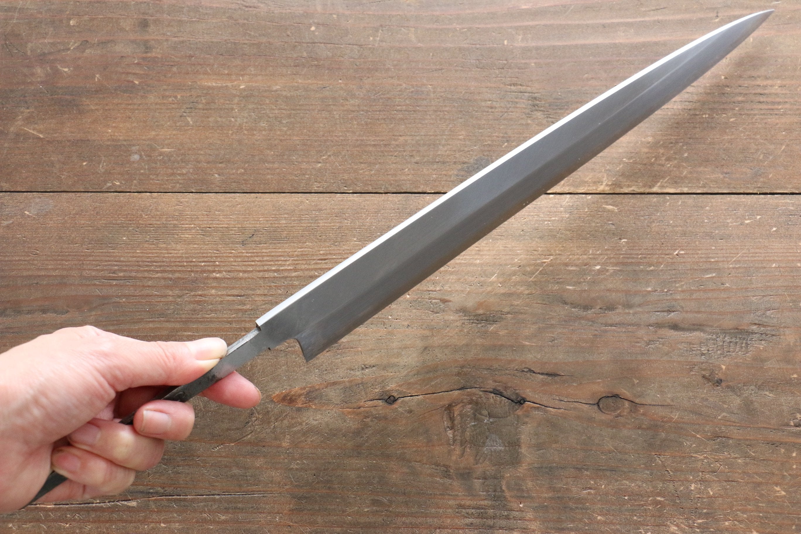 Premium Minamoto Akitada No.1 Blue Steel DX Yanagiba Sushi Knife 300mm - Blade Only - Professional Japanese Sashimi & Sushi Preparation - Perfect for Chefs & Culinary Enthusiasts