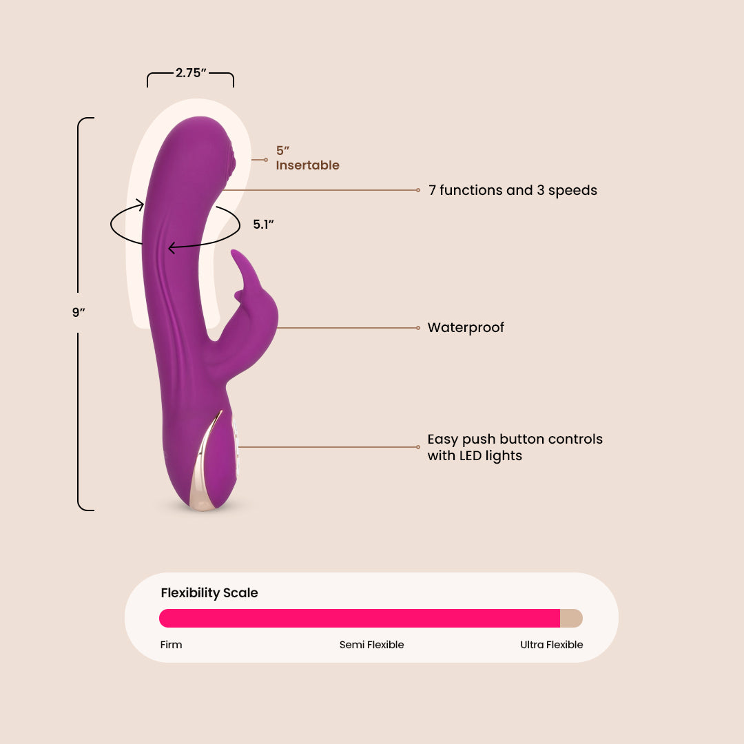 Jack Rabbit® Signature Silicone Thumping Rabbit - Rechargeable Vibrating & Thumping Rabbit Vibrator for Women | Ultimate Pleasure & G-Spot Stimulation | Perfect for Solo Play & Couples Intimacy