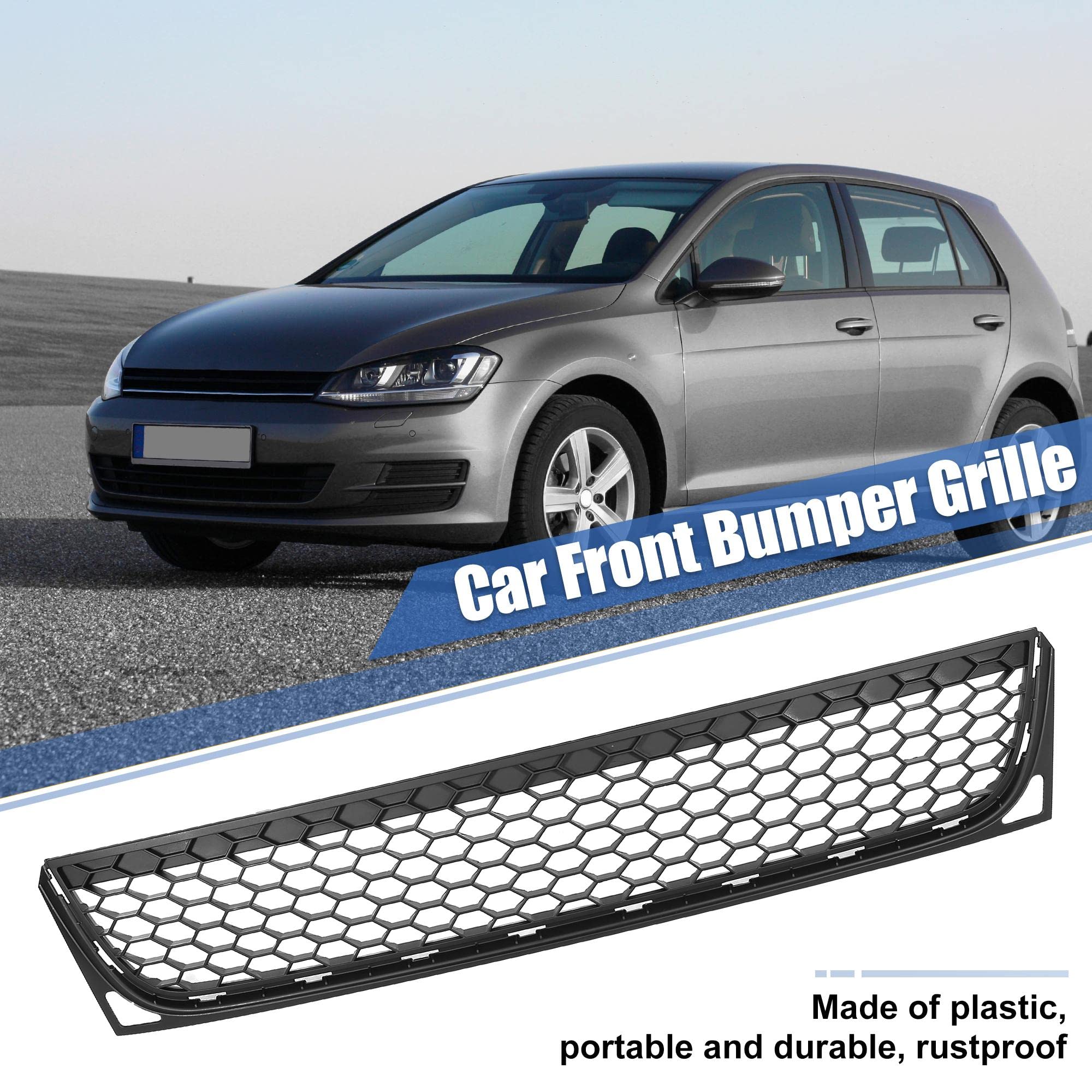 X AUTOHAUX 5K0853677C9B9 Front Bumper Grille Cover Replacement for Volkswagen Jetta Passat 2010-2014 - Durable Mesh Lower Grille Trim Frame - Perfect for Car Restoration & Custom Upgrades
