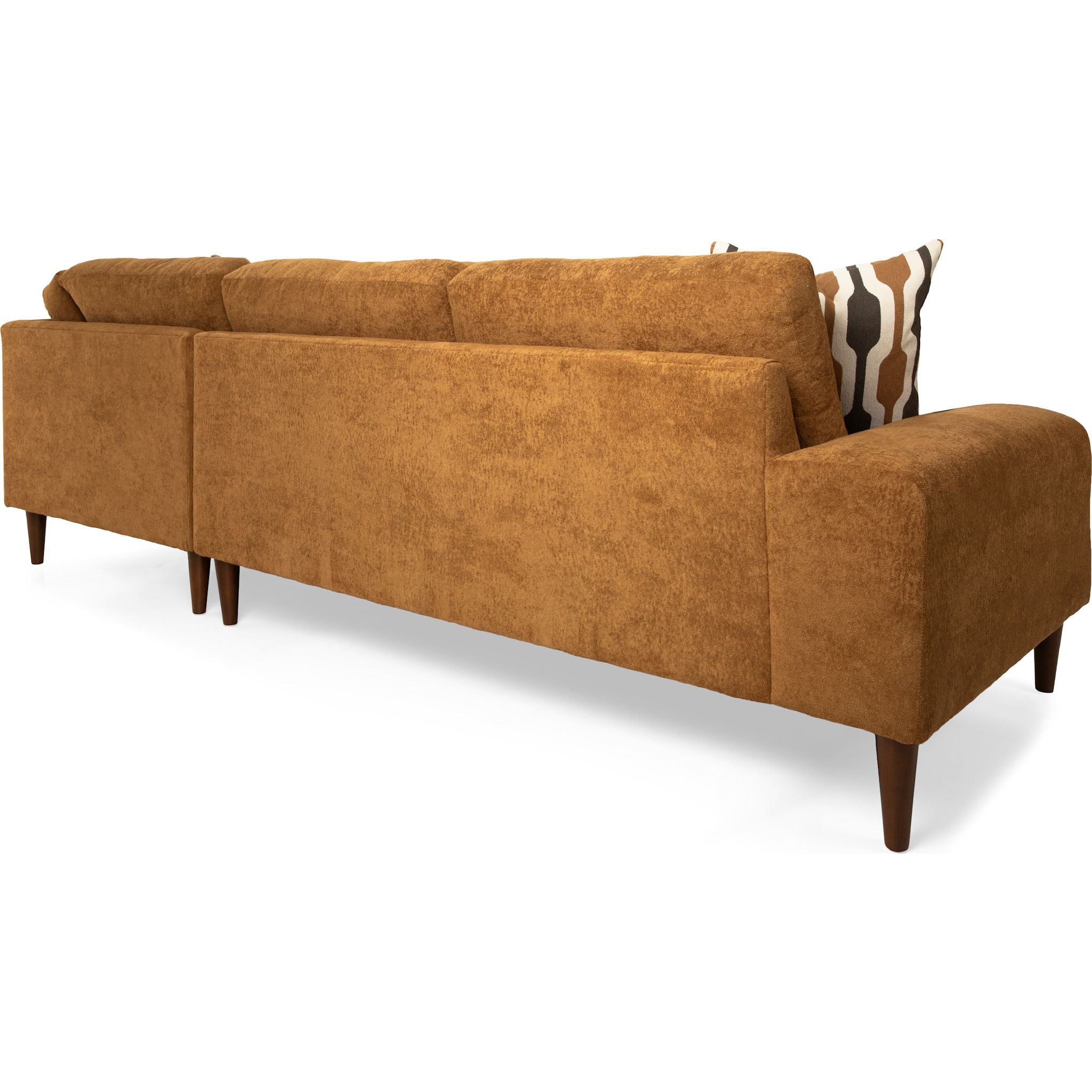 Abby 3-Piece Sectional Sofa Set in Zodiac Umber Brown - Modern L-Shaped Couch for Living Room, Family Room & Home Theater