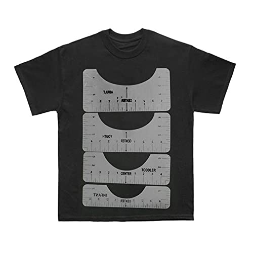 QTQHOME 4PCS T-Shirt Alignment Ruler Set - Professional Fashion Design Drawing Template with Guide Tool for Accurate Measurements (Inch) - Perfect for DIY Sewing, Pattern Making & Craft Projects