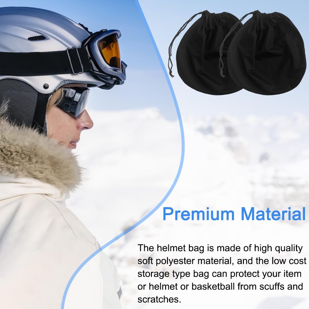 2 Pack Lightweight Motorcycle Helmet Storage Bags - Waterproof Travel Carrying Case for Sports Bike, Scooter & ATV Riding - Perfect for Commuting, Road Trips & Gear Protection (Black)
