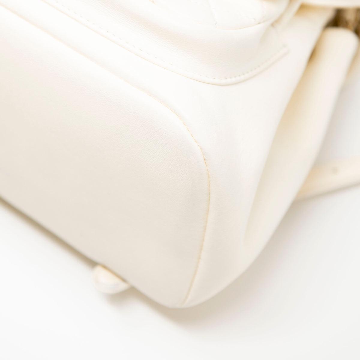Chanel White Lambskin Duma Backpack - Luxury Designer Backpack for Women, Perfect for Travel, Work & Everyday Use