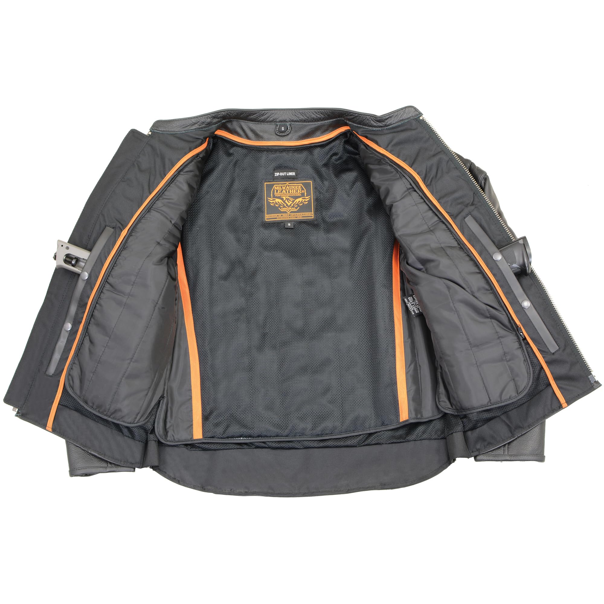 Milwaukee Leather SH1408 Men's Black Vented Motorcycle Jacket - Sporty Crossover Design for Scooter & Bike Riders - Perfect for Urban Commuting & Adventure Riding
