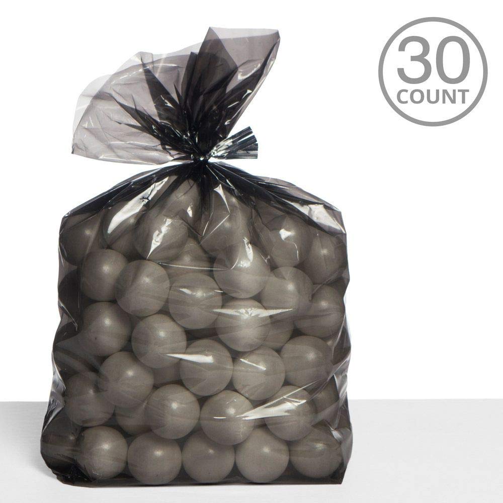 Black Cellophane Goodie Bags 14x5.3 Inches - 30 Pack | Elegant Party Favor Bags for Birthdays, Baby Showers, Weddings & Events | Perfect for Candy, Gifts & Treats | Reusable & Durable Party Supplies