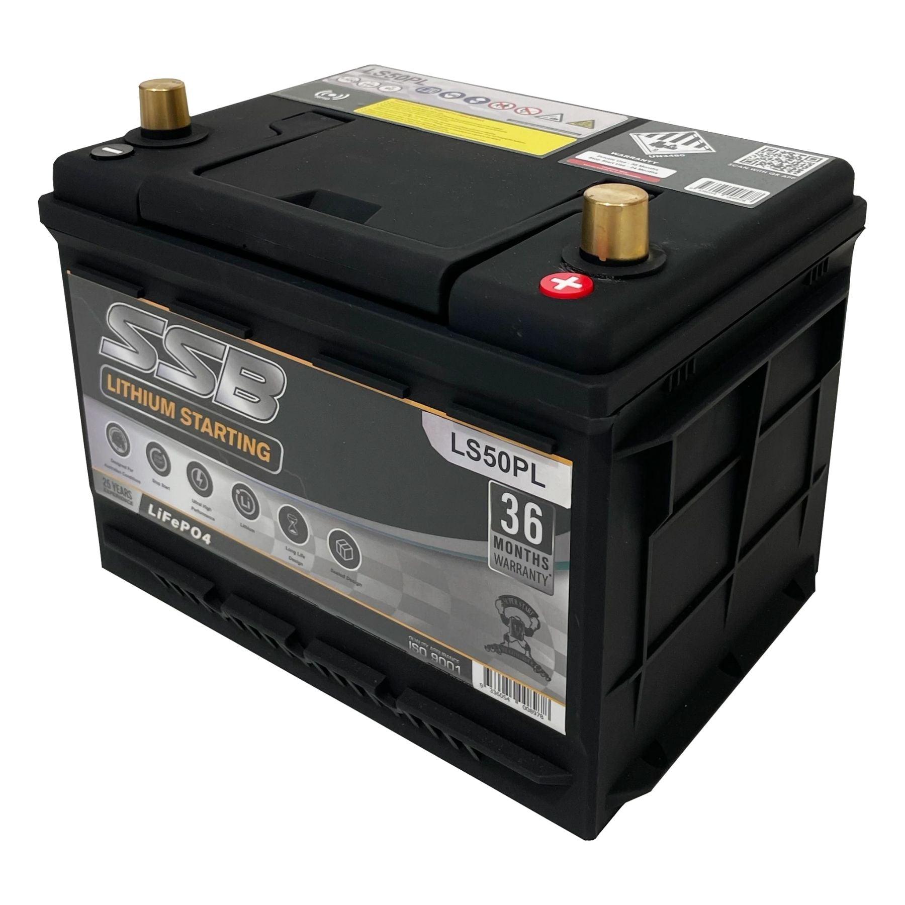 SSB LS50PL 12V 60Ah 1400CCA Lithium Starting Battery - High Performance Car & Marine Engine Starter for Boats, RVs, Trucks & Power Sports Vehicles