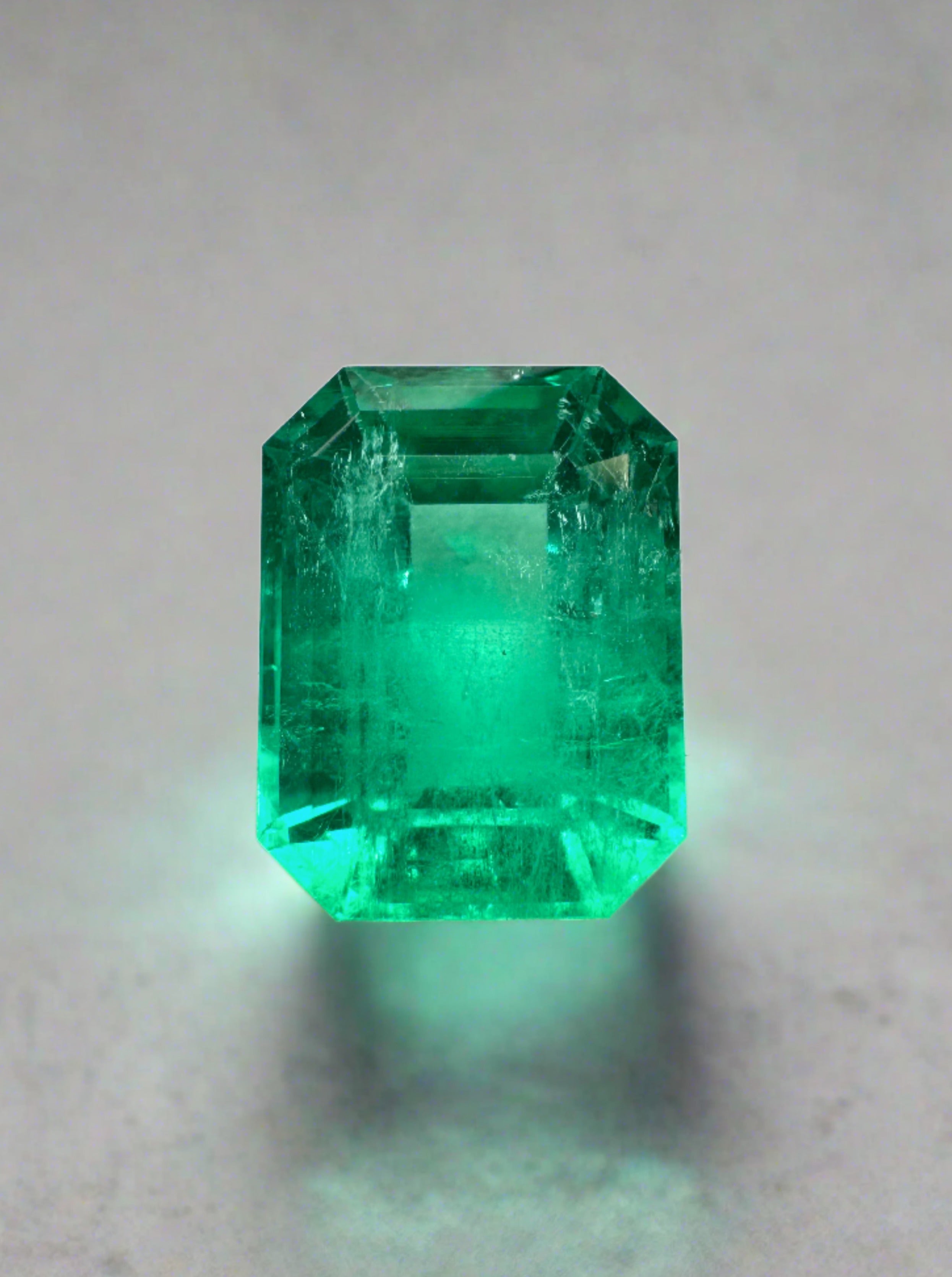 4.53 Carat 11x8mm Vivid Muzo Green Natural Loose Colombian Emerald Gemstone - Emerald Cut for Jewelry Making, Engagement Rings & Luxury Gifts