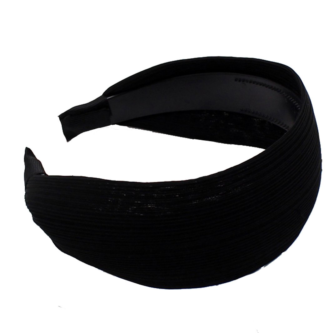 Elegant Wide Cloth Headband with Teeth for Women & Girls - Fashion Hair Accessories for Work, Yoga & Everyday Wear (Black)