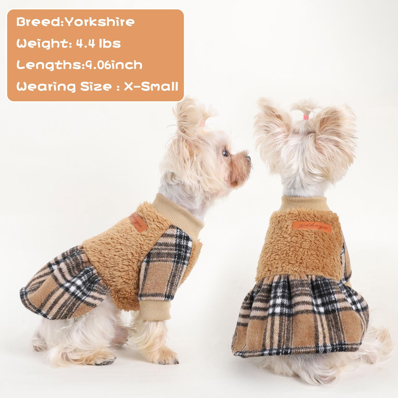 Kosiyi Small Dog Sweater for Chihuahua Yorkie - XXS Khaki - Perfect for Winter & Festivals