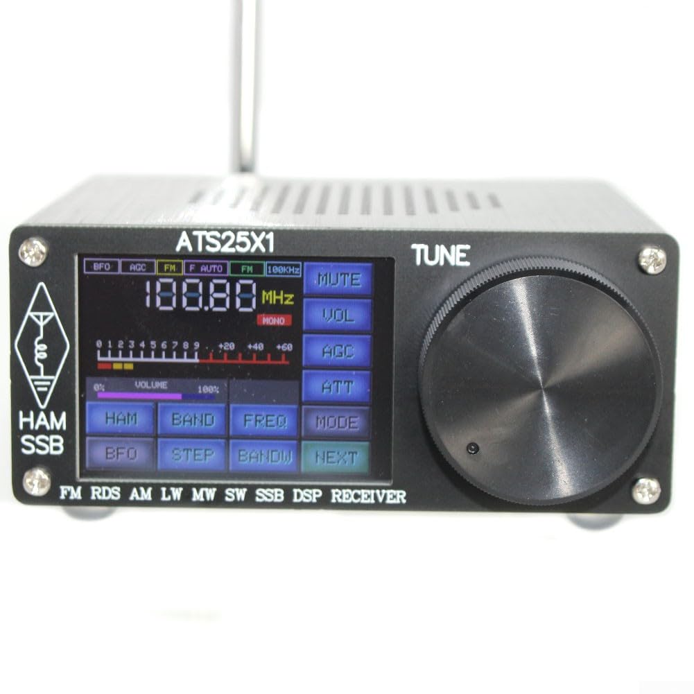 QOXEZY ATS-25+ 2.4 Inch Touch Screen Digital Radio with Si4732 Full Band Receiver - FM/LW/MW/SW/SSB Portable Handheld Radio for Outdoor Adventures, Emergency Preparedness & Travel